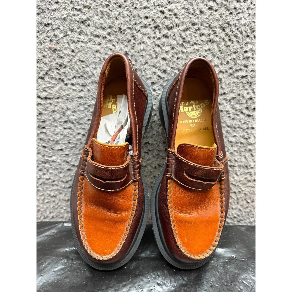 Dr. Martens Penton Classic Calf Leather Loafers Brown Amber Womens Size 5 US